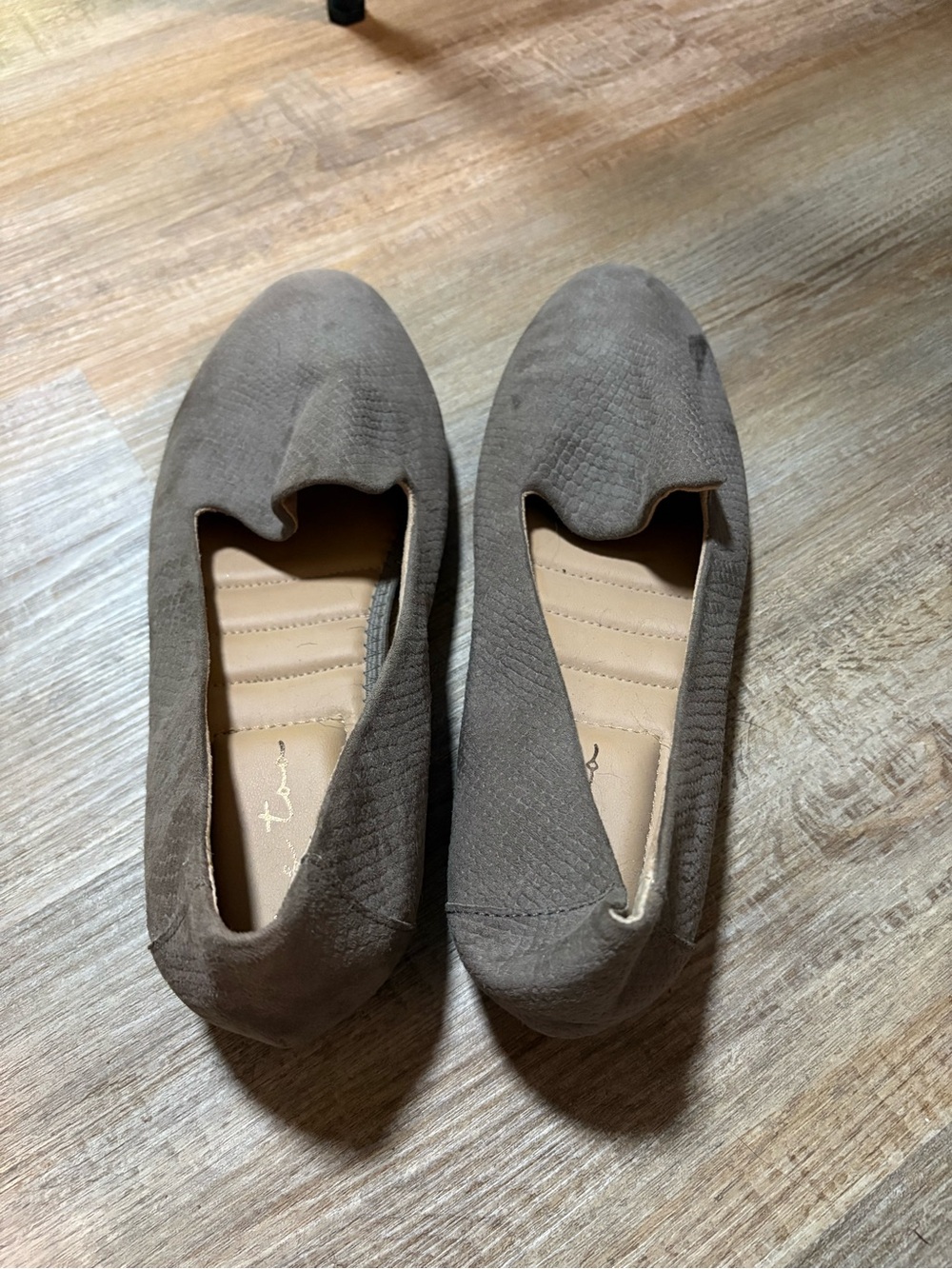 me too Taupe Suede Slip-On Ballet Flats